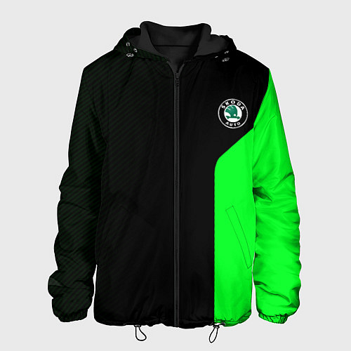 Мужская куртка Skoda pattern sport green / 3D-Черный – фото 1