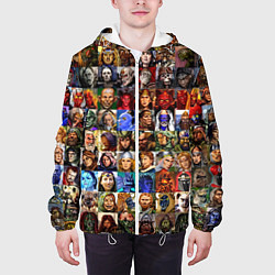 Куртка с капюшоном мужская Портреты всех героев, цвет: 3D-белый — фото 2