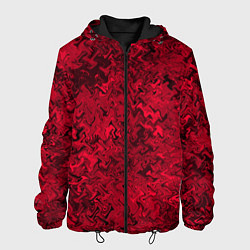 Куртка с капюшоном мужская Абстрактная текстура тёмно-красный, цвет: 3D-черный