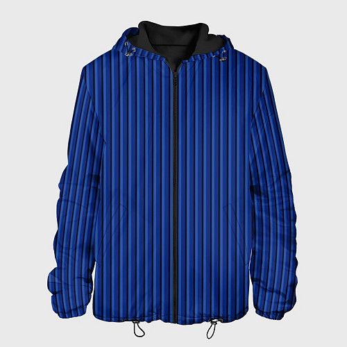 Мужская куртка Синий в вертикальную полоску / 3D-Черный – фото 1