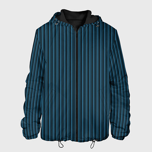 Мужская куртка Тёмно-бирюзовый в полоску / 3D-Черный – фото 1