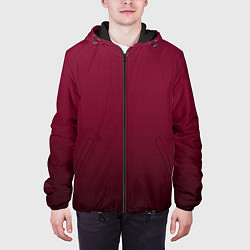 Куртка с капюшоном мужская Градиент тёмный вишнёвый, цвет: 3D-черный — фото 2