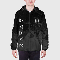 Куртка с капюшоном мужская Ведьмак - знаки начальной магии, цвет: 3D-черный — фото 2