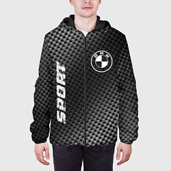 Куртка с капюшоном мужская BMW sport carbon, цвет: 3D-черный — фото 2