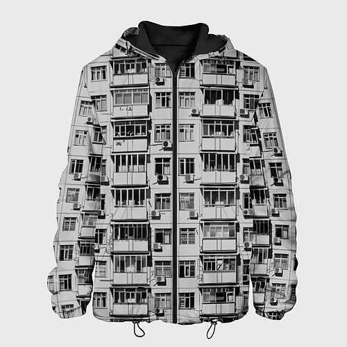 Мужская куртка Панелька в черно-белых тонах / 3D-Черный – фото 1
