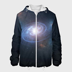 Куртка с капюшоном мужская Спиральная галактика, цвет: 3D-белый