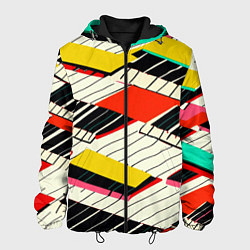 Куртка с капюшоном мужская Пианинка, цвет: 3D-черный
