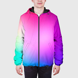Куртка с капюшоном мужская Colorful gradient, цвет: 3D-черный — фото 2