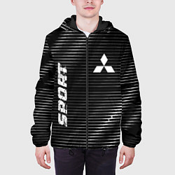 Куртка с капюшоном мужская Mitsubishi sport metal, цвет: 3D-черный — фото 2