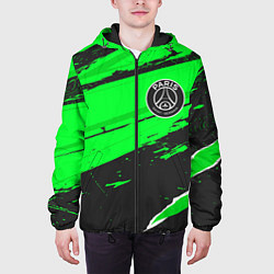 Куртка с капюшоном мужская PSG sport green, цвет: 3D-черный — фото 2