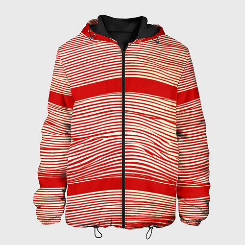 Мужская куртка В красную полосочку / 3D-Черный – фото 1