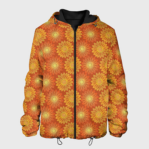 Мужская куртка Паттерн из желтых цветов / 3D-Черный – фото 1