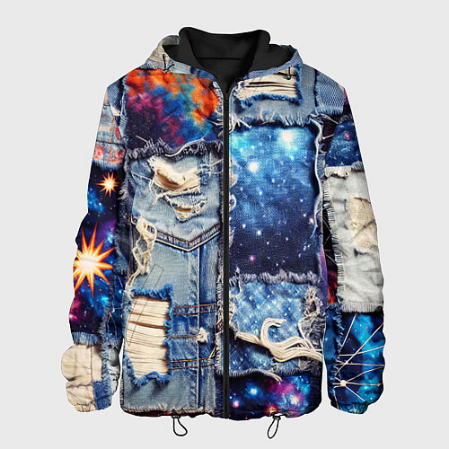 Мужская куртка Звездный небосвод - пэчворк / 3D-Черный – фото 1