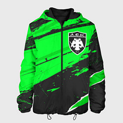 Куртка с капюшоном мужская AEK Athens sport green, цвет: 3D-черный