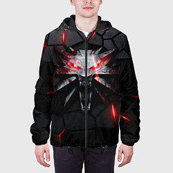 Куртка с капюшоном мужская Символ волка на плитах с подсветкой, цвет: 3D-черный — фото 2