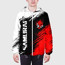 Куртка с капюшоном мужская Самурай лого - киберпанк 2077, цвет: 3D-белый — фото 2