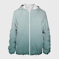 Куртка с капюшоном мужская Градиент светлый серо-бирюзовый, цвет: 3D-белый