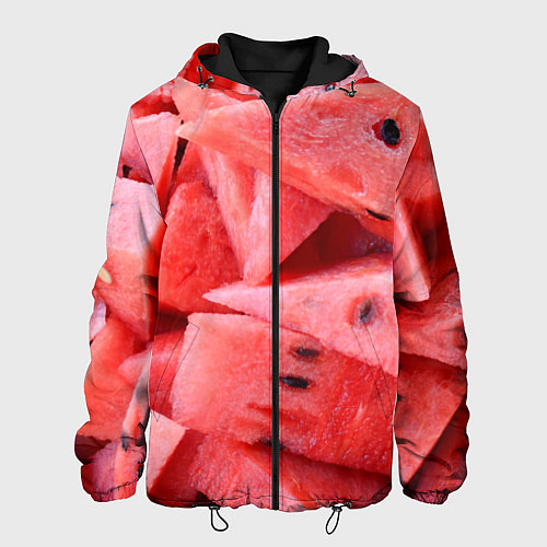 Мужская куртка Арбузные ломти / 3D-Черный – фото 1