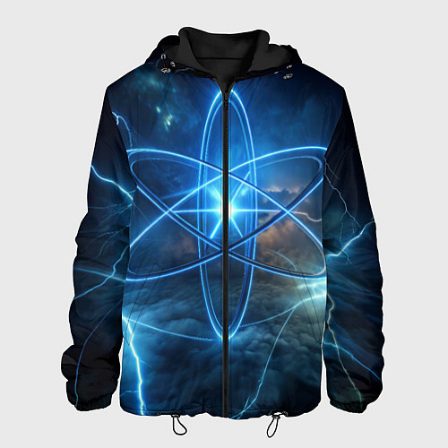 Мужская куртка Светящийся атом и молнии / 3D-Черный – фото 1