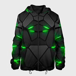 Куртка с капюшоном мужская Броня в стиле киберпанка в виде плит, цвет: 3D-черный