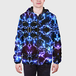 Куртка с капюшоном мужская Электрический разряд, цвет: 3D-черный — фото 2