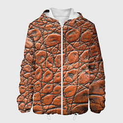 Куртка с капюшоном мужская Змеиная шкура текстура, цвет: 3D-белый