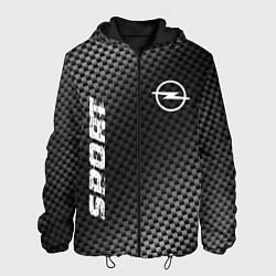 Куртка с капюшоном мужская Opel sport carbon, цвет: 3D-черный