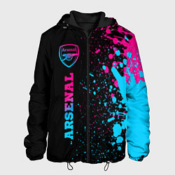 Куртка с капюшоном мужская Arsenal - neon gradient по-вертикали, цвет: 3D-черный