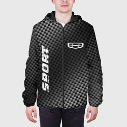 Куртка с капюшоном мужская Geely sport carbon, цвет: 3D-черный — фото 2