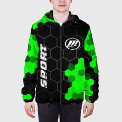 Куртка с капюшоном мужская Lifan green sport hexagon, цвет: 3D-черный — фото 2