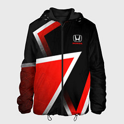 Куртка с капюшоном мужская Honda - красные треугольники, цвет: 3D-черный