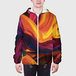 Куртка с капюшоном мужская Цветная абстракция colorful, цвет: 3D-белый — фото 2