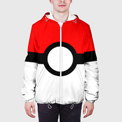 Куртка с капюшоном мужская Pokeball texture, цвет: 3D-белый — фото 2