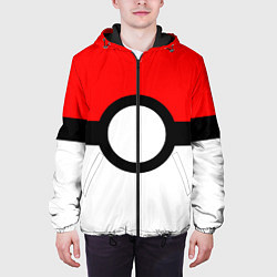 Куртка с капюшоном мужская Pokeball texture, цвет: 3D-черный — фото 2