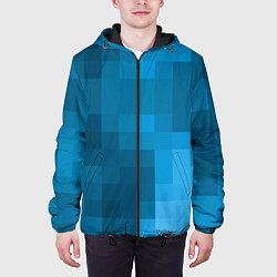Куртка с капюшоном мужская Minecraft water cubes, цвет: 3D-черный — фото 2