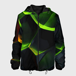 Мужская куртка Green neon abstract geometry