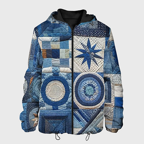 Мужская куртка Denim patchwork - ai art / 3D-Черный – фото 1