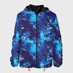 Куртка с капюшоном мужская Ледяной синий, цвет: 3D-черный