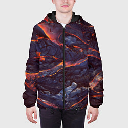 Куртка с капюшоном мужская Лавовые реки, цвет: 3D-черный — фото 2