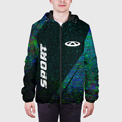 Куртка с капюшоном мужская Chery sport glitch blue, цвет: 3D-черный — фото 2