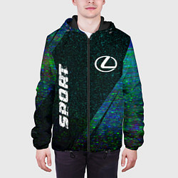 Куртка с капюшоном мужская Lexus sport glitch blue, цвет: 3D-черный — фото 2