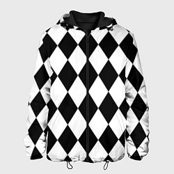 Куртка с капюшоном мужская Арлекин черно-белый, цвет: 3D-черный