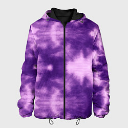 Куртка с капюшоном мужская Фиолетовый тайдай, цвет: 3D-черный