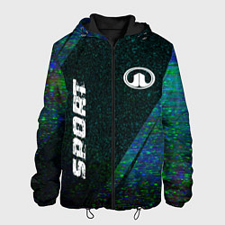 Куртка с капюшоном мужская Great Wall sport glitch blue, цвет: 3D-черный