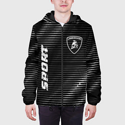 Куртка с капюшоном мужская Lamborghini sport metal, цвет: 3D-черный — фото 2