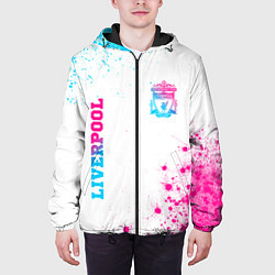 Куртка с капюшоном мужская Liverpool neon gradient style вертикально, цвет: 3D-черный — фото 2