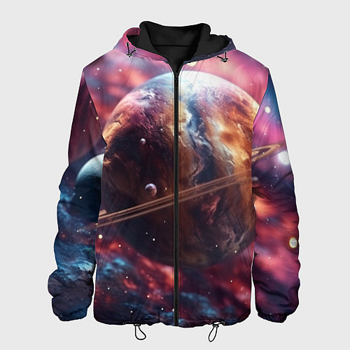 Мужская куртка Объемный космос и планеты / 3D-Черный – фото 1