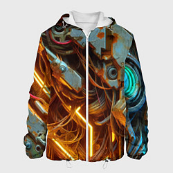 Куртка с капюшоном мужская Cyber armor - ai art, цвет: 3D-белый