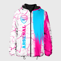 Мужская куртка Arsenal neon gradient style по-вертикали