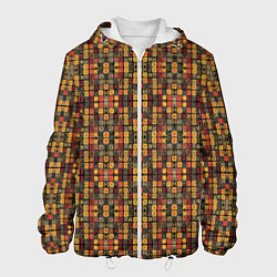 Куртка с капюшоном мужская Абстрактный африканский узор, цвет: 3D-белый
